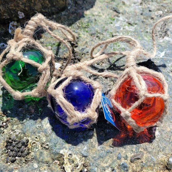 Mini 3" Colored Glass Float Nautical Ornaments Home Decor - Picture 10 of 12